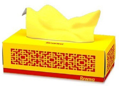 

Renova Paper Facial Tissues - Yellow , 3 Ply , Extra-soft , Double Faced Tissues With One Side White(Pack of 80)