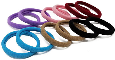 

Rbasics hair ponytail holder elastic rubberband soft fabric Pack of 12 Rubber Band(Multicolor)