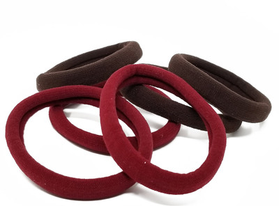 

Rbasics hair ponytail holder elastic rubberband soft fabric(Pack of 6) Rubber Band(Multicolor)