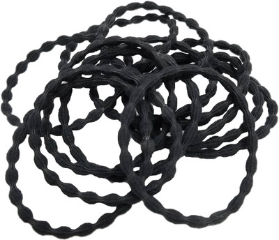 

Evolution Elastic Rubber Band Metal Free Black Strong Grip Hair Ties For Women (Pack of 15) Rubber Band(Multicolor)