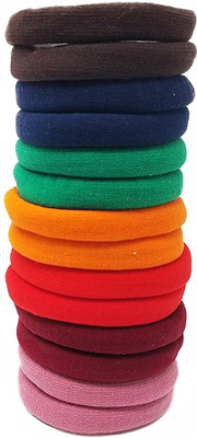 

Rbasics Multicolor Soft Fabric rubberband (Pack of 14) Rubber Band(Multicolor)