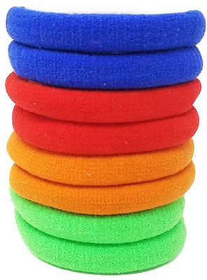 

Rbasics Multicolor Soft Fabric rubberbands For Women ( pack of 8) Rubber Band(Multicolor)