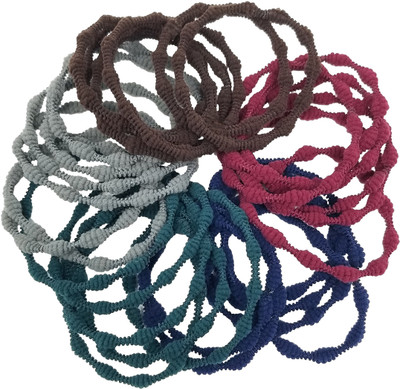 

Evolution Elastic Rubber Band Metal Free Velvet Fabric Grip Hair Ties For Women (Pack of 30) Rubber Band(Multicolor)