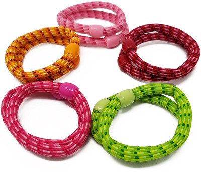 

Rbasics Multicolor Soft Elastic Printed Rubberbands For Women Rubber Band(Multicolor)