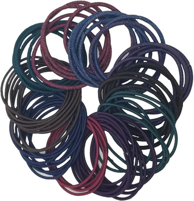 

Evolution Elastic Rubber Band Metal Free Combo Of Soft Fabric and Thin & Strong Hair Ties For Women (Pack of 65) Rubber Band(Multicolor)