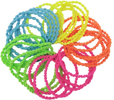 

Evolution Elastic Rubber Band Metal Free Twisted Fabric Grip Hair Ties For Women (Pack of 30) Rubber Band(Multicolor)