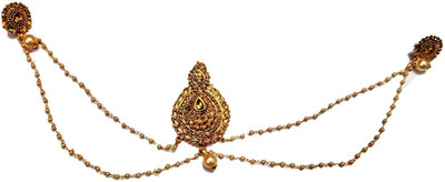 

KANDK KREATION GOLD PLATED BUN BACK PIN WITH ATTACHED EARRINGS WITH CHAIN Back Pin(Gold)