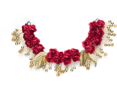 

ART OF HAIR FASHION JEWELLERY Artifical Rose Flower Gajra(Red) Bun Clip(Red)