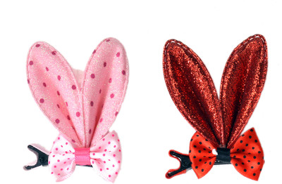 

Sagunya Cute Bunny ear Hair Pin(Red, Pink)