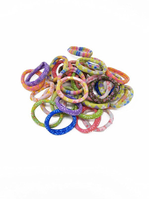 

Rbasics Multicolor Printed Soft Fabric Rubberbands For Women (Pack of 30) Rubber Band(Multicolor)