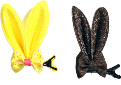 

Sagunya Cute Bunny ear Hair Pin(Brown, Yellow)