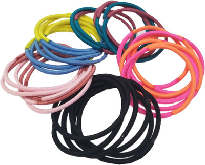 

Evolution Elastic Rubber Band Metal Free Cool Colors Soft Fabric Hair Ties For Women (Pack of 30) Rubber Band(Multicolor)
