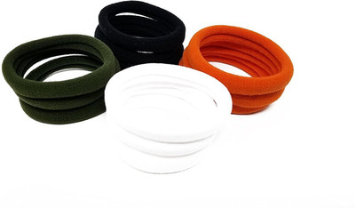

Rbasics Multicolor Soft Elastic Printed hair Rubberbands For Women ( pack of 12) Rubber Band(Multicolor)