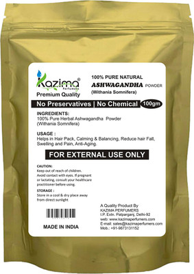 

KAZIMA Premium Quality Ashwagandha Powder (100g) - 100% Pure Herbal & Fresh - Anti Oxidant for Hair, Dandruff controller,Calming & Balancing(100 g)