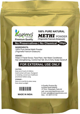 

KAZIMA Premium Quality Fenugreek (Methi) Powder (100g) - 100% Pure Natural Herbal & Fresh - Face Pack, Hair Mask Conditioner, Hair strengthening, Control hair fall(100 g)