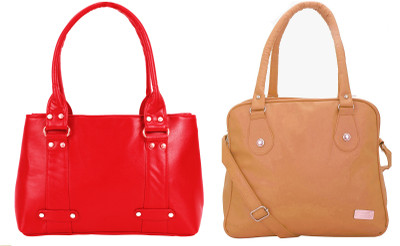 

Lady bar Shoulder Bag(Red, Tan)