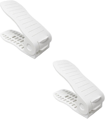 

Sevvy Shoe Slot Storage Organizer - Set of 2 | Shoe Slot Space Saver | Adjustable Shoe Storage Organiser - WHITE Shoe Organizer( )