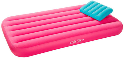 Intex ® Original Inflatable Cozy Kidz Inflatable Airbed With Inflatable Pillow Inflatable Bed(Pink)