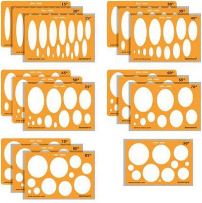 

Isomars Oval Set of 16 Jewelry Design Template(Pack of 16)
