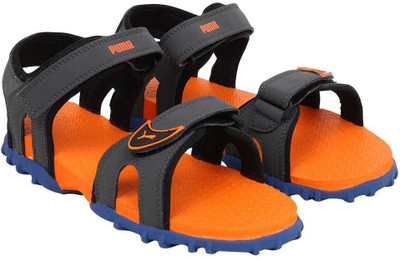 

Puma Boys & Girls Velcro Sports Sandals(Grey, Ash-vibrant orange