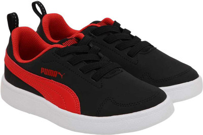 

Puma Boys & Girls Lace Sneakers(Black, Black-flame scarlet