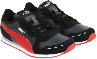 

Puma Boys & Girls Lace Sneakers(Grey, Dark shadow-flame scarlet