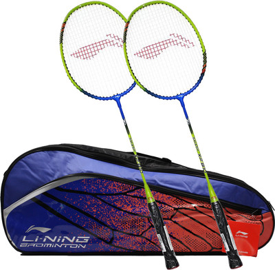 

Li-Ning Graffiti Smash XP 810 Combo (Multi-Graffiti 3 Zipper Badminton Kitbag + 810 Badminton Racquet, Set Of 2) - Blue Bag Badminton Kit