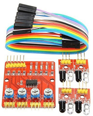 

Robocraze 4 Channel Infrared Tracking Sensor Module IR Line Patrol For Arduino Smart Car One piece(Red)