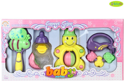 

Gauravshopo Colourful Non Toxic Musical Rattles Set for Babies, Children. Set Of 4 Gift Pack for Baby Showers(Multicolor)