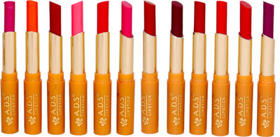 

ADS Best organic waterproof Non-Smudging lipstick set of 12 multicolor (bba)(Multicolor, 1.5 ml)