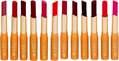 

ADS Durable organic waterproof Non-Smudging lipstick set of 12 multicolor (bba)(Multicolor, 1.5 ml)