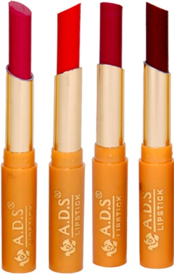

ADS Durable Organic lipstick set of 4 multicolor (bba)(Multicolor, 1.5 ml)