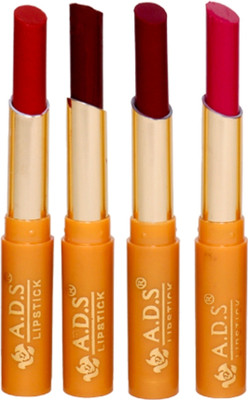

ADS Durable Matte Non-Smudging lipstick set of 4 multicolor (bba)(Multicolor, 1.5 ml)