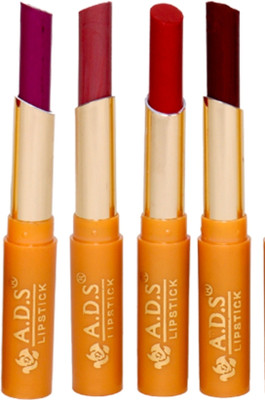 

ADS Best Matte waterproof lipstick set of 4 Multi color (bba)(Multicolor, 1.5 ml)
