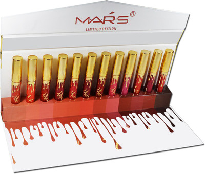 

Mars Matte Liquid Lipsick A-Shade(Multicolor, 10 ml)