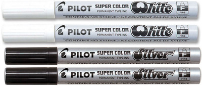 

Pilot Fine Permanent Marker (Silver/White/Gold - Pack Of 4)(Set of 4, Multicolor)