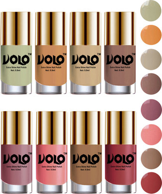 

Volo High-Shine Long Lasting Non Toxic Professional Nail Polish Set of 8 Mischievous Mint, Flirty Nude, Nude, Dark Nude, Nudes Spring, Candy Cotton, Dark Nude, Tan(Pack of 8)