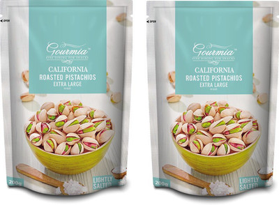 

Gourmia California Lightly Salted Extra Large Roasted 200g(Pack of 2) Pistachios(400 g, Box)