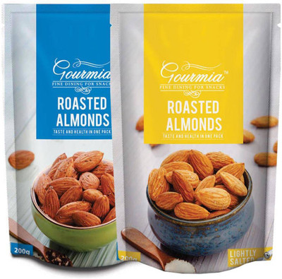 

Gourmia Salt & Pepper + Lightly Salted Roasted Almonds 200g (Pack of 2) Almonds(400 g, Box)