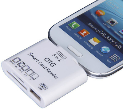 

VibeX ® ADMI 5 in 1 Micro USB OTG Card Reader SD M2 TF Connection Kit for Smart Phones & Tab (White) High Speed™-Type-030 Card Reader(White)