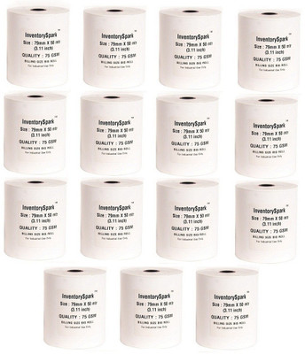 

InventorySpark Set of 15 of 75 GSM Unruled 79MMX50Mtr Set of 15 Pos Roll (3 Inch) Size Transfer Paper(Set of 15, White)