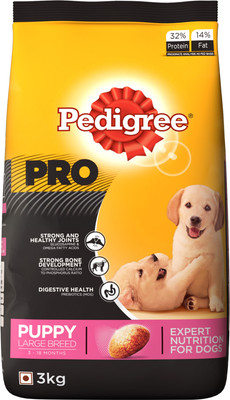 PEDIGREE PRO Expert Nutrition for Large Breed Puppy (3-18 months) 3 kg Dry New Born Dog Food