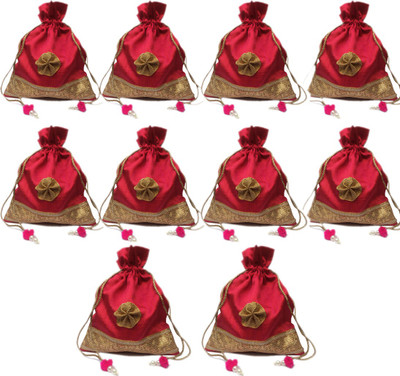 

Shubh Shagun Return Gift Potli Bag Handbag Women Ethnic Potli Potli(Pink)