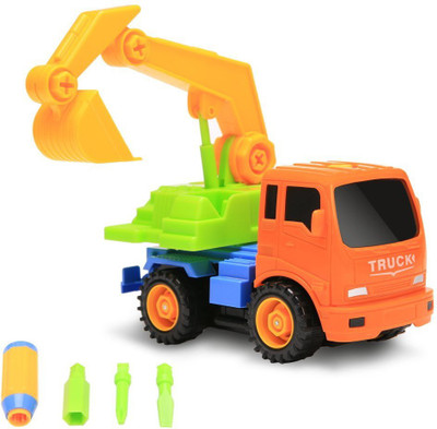 

Building Mart 2-in-1 Friction Powered Take-A-Part Tools Construction Excavator Vehicle Truck Playset