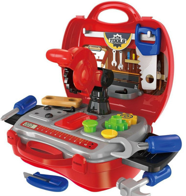 Shrih Set of 19 Pcs Kids Junior Builder Tools Suitcase