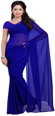 

Multi Retail Plain Daily Wear Georgette Saree(Blue), Royal blue