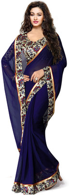 Mansvi Fashion Floral Print Fashion Poly Georgette Saree(Multicolor)