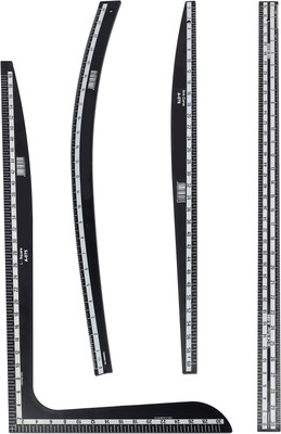 

Vardhman Fashion Designing Hard Plastic Scale ,Set of 4 scales, L- Square, Arm Curve, Hip Curve & long ruler Sewing Kit