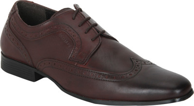 

Red Tape Leather Formal Brougue Lace Up For Men(Brown, Ox blood