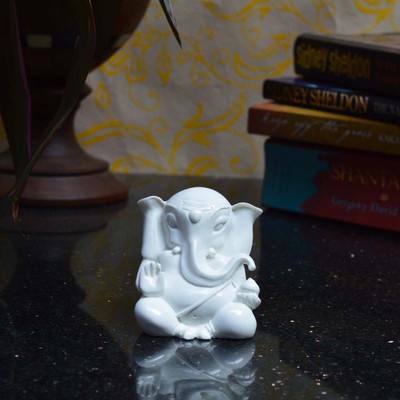 eCraftIndia Lord Ganesha Decorative Showpiece - 6.35 cm(Plastic, White) eCraftIndia Lord Ganesha Decorative Showpiece - 6.35 cm(Plastic, White)